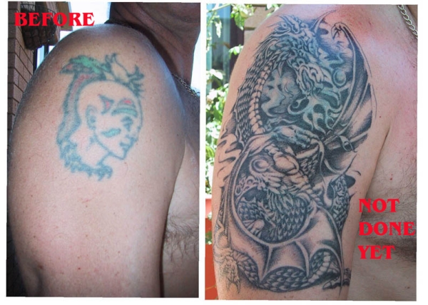 DRAGON cover up tattoo