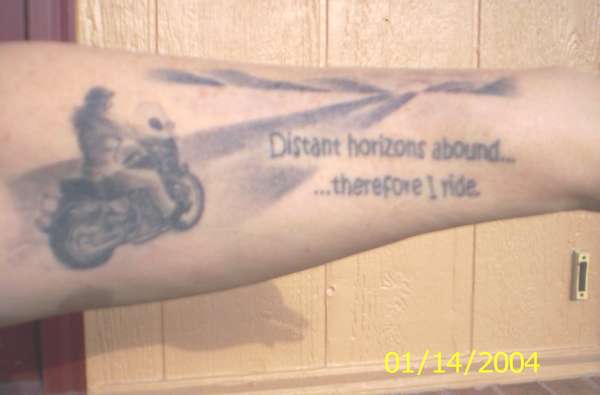 riding to horizon tattoo