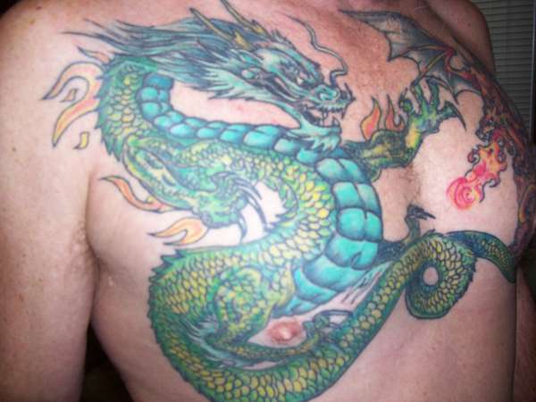 Chest Dragon tattoo