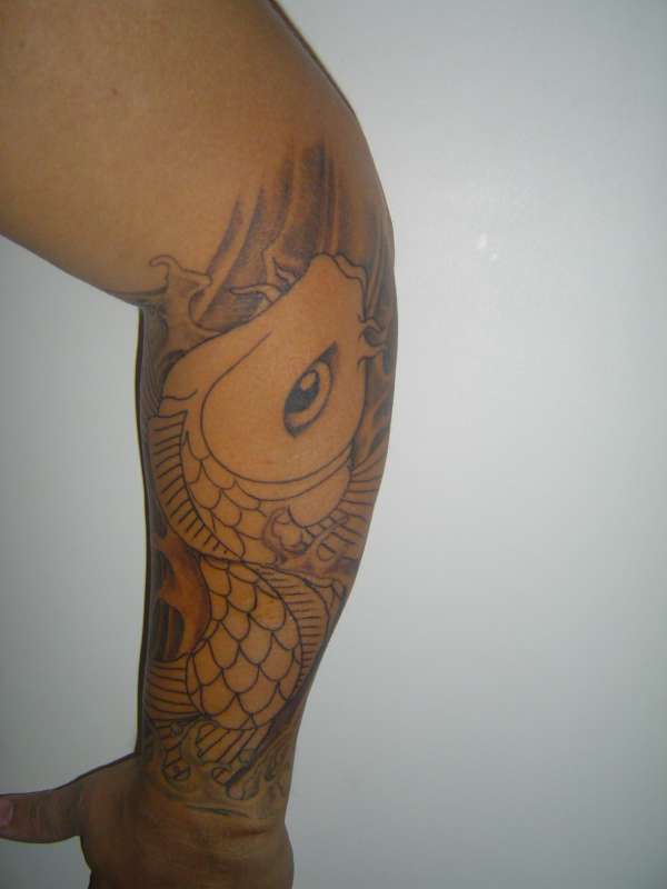 koi outline 3 tattoo