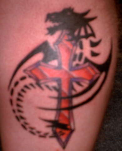 my dragon cross tattoo