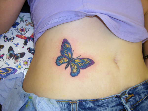 Butterflie on Stomach tattoo
