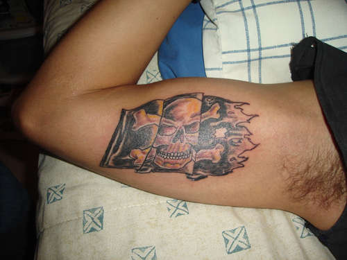 pirate flag tribal tattoo