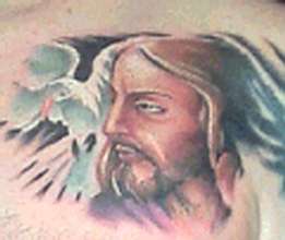 Jesus/Dove tattoo