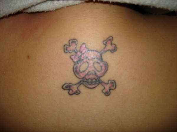 Pinky skull tattoo