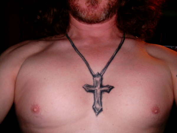 cross necklace tattoo
