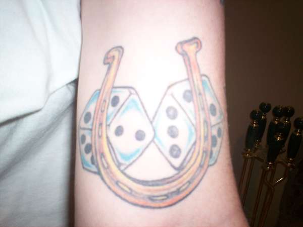 horseshoe & dice tattoo