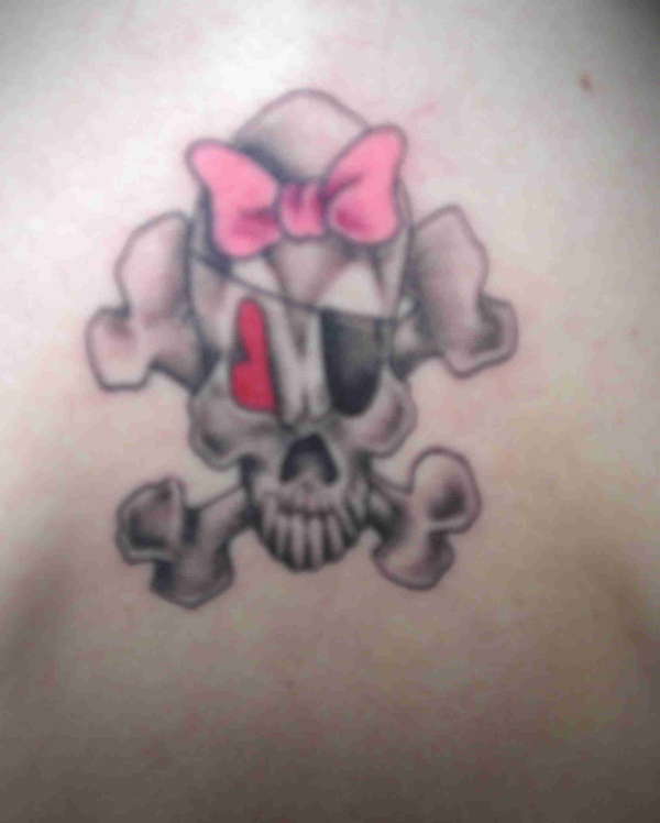 Girly Skull and Crossbones tattoo