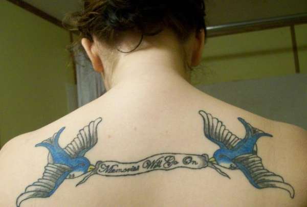 Sparrows and banner tattoo