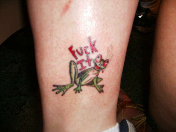 Fuck It the Frog tattoo