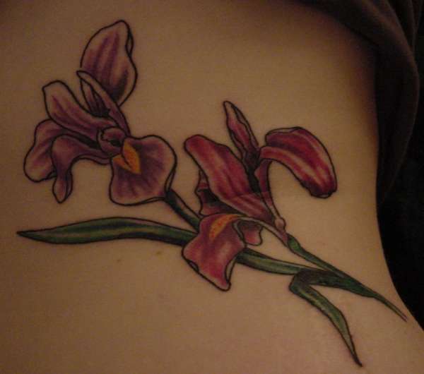 Irises, Left ribs tattoo