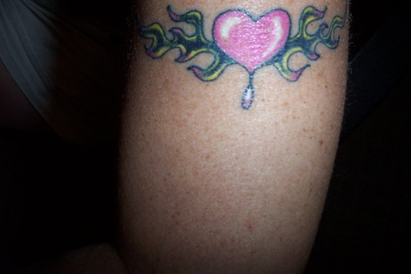 Flaming Heart Armband tattoo