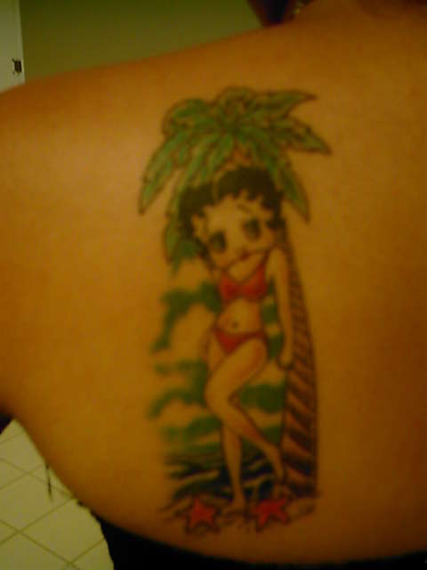 betty boop on the beach tattoo
