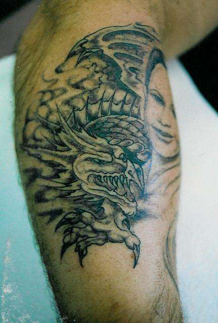 DRAGON & poitrait tattoo