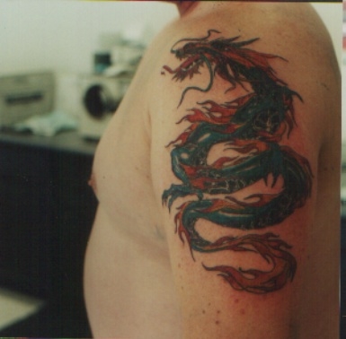 Flaming Dragon tattoo