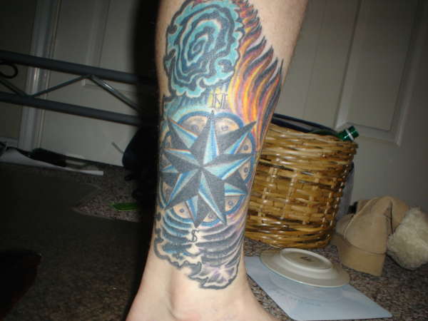 Leg 1/4 sleeve tattoo