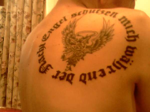 Angel guard me through the night tattoo