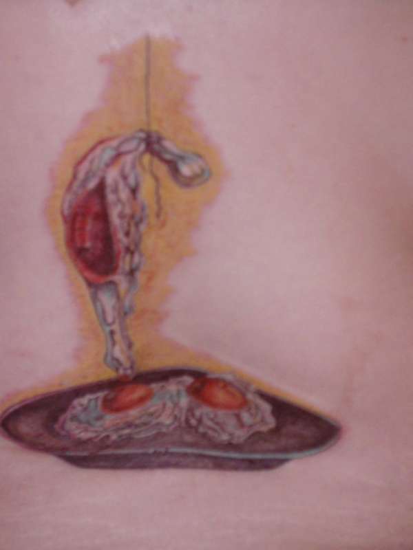 fried eggs on a plate without the plate tattoo