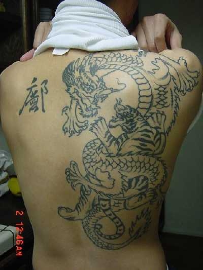 Dragon and Tiger tattoo