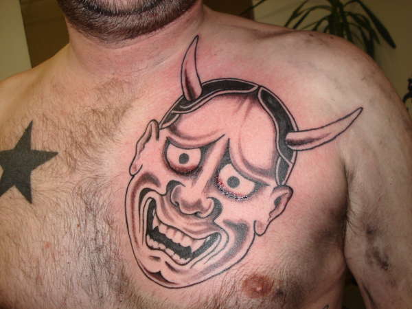 noh hannya mask tattoo