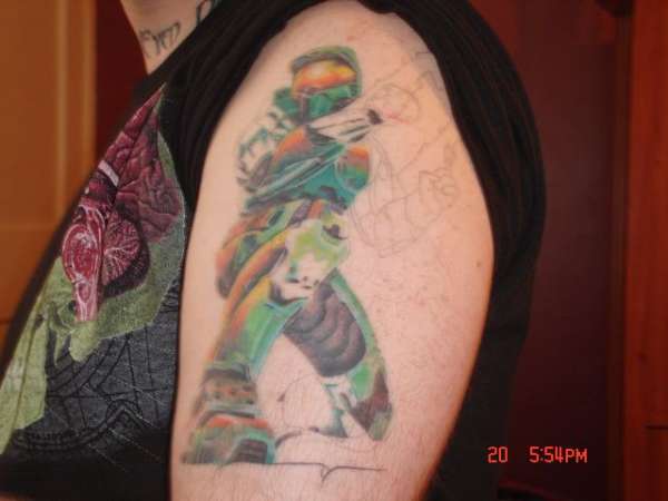 halo 2 sleeve in progress tattoo