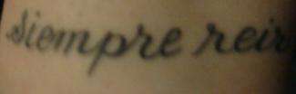 "Always Laugh" tattoo