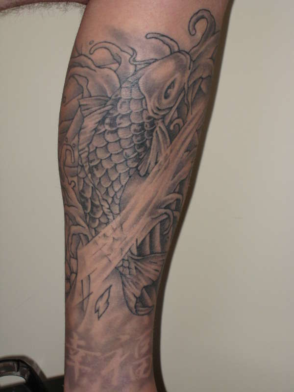 Black and White Koi tattoo