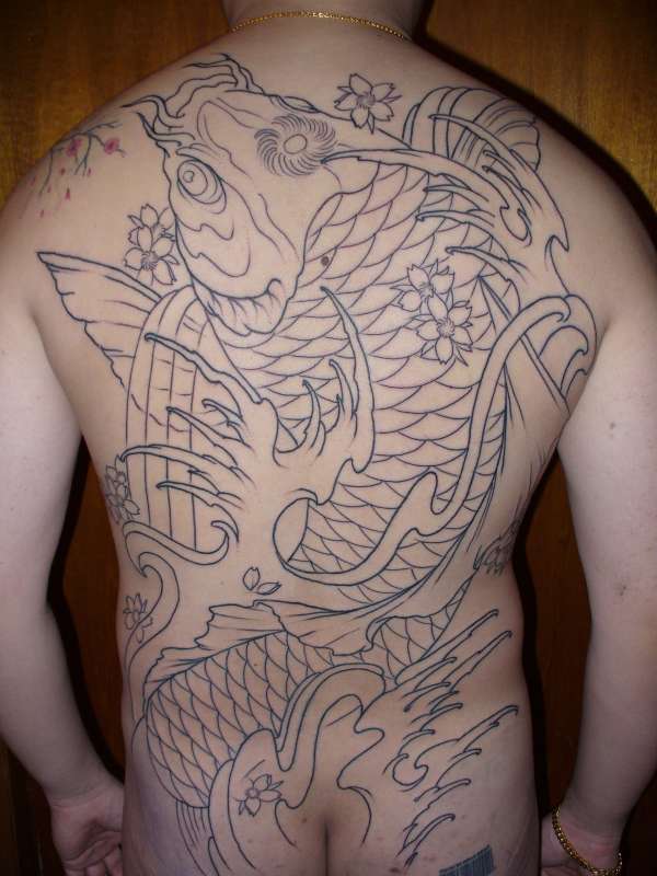 Full Back Koi tattoo