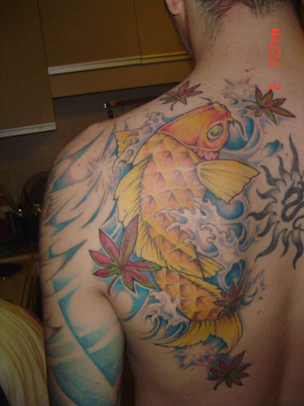 koi back piece tattoo