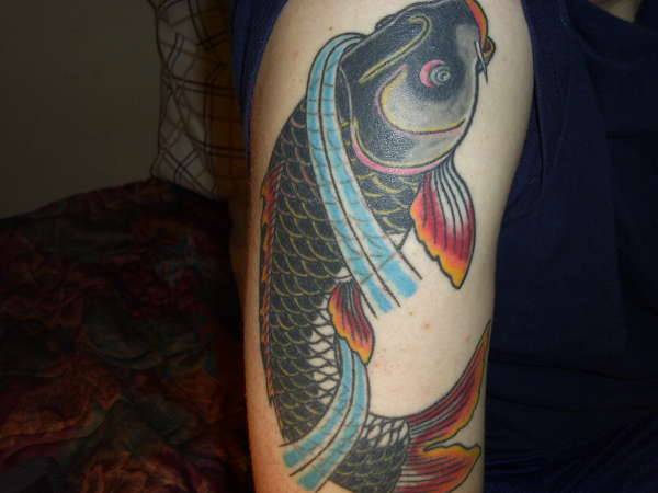 black koi tattoo