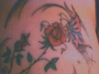 rose & butterfly tattoo