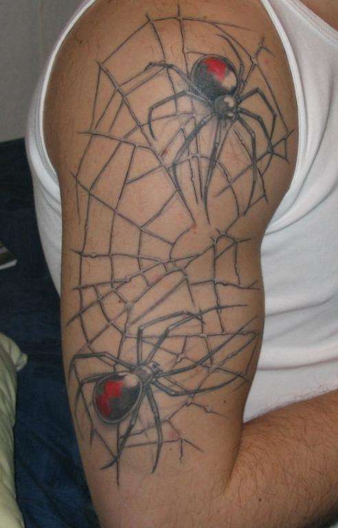 spiders and net. spider tattoo