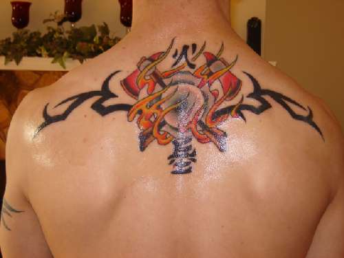 Firefighter Tribal tattoo