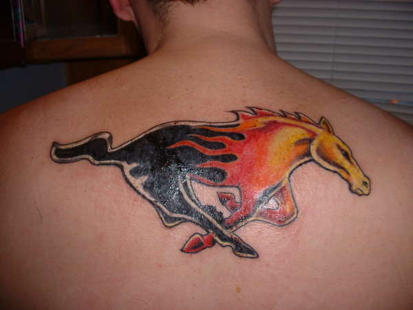 Flaming pony tattoo