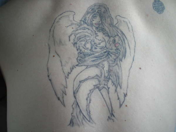 Warrior Angel back tattoo tattoo