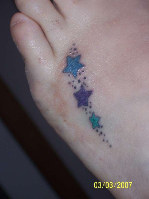 1st tattoo - Stars on my foot tattoo