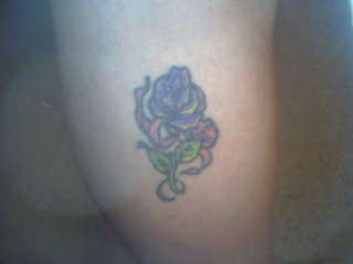 purple rose tattoo