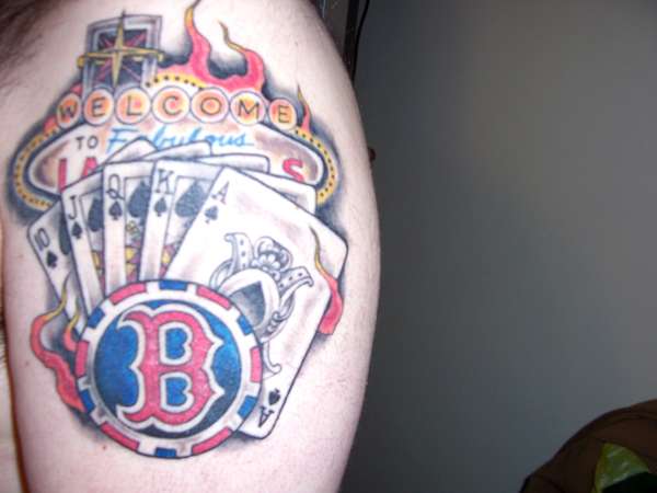 Red Sox, Poker, Vegas tattoo