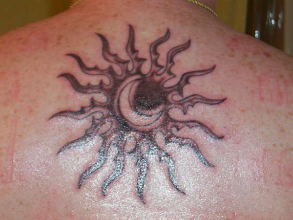 Sun and Moon Back tattoo