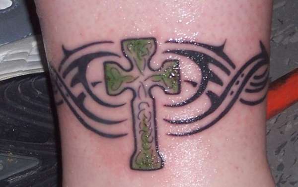 Celtic Cross with Tribal tattoo