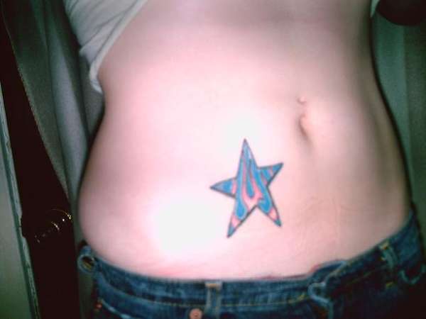 Star With Flames tattoo