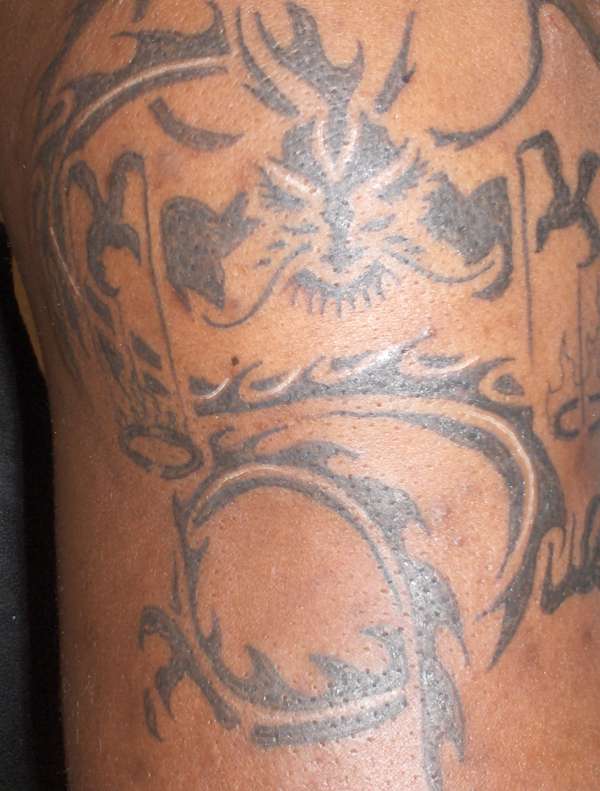 Dragon w/ libra scales tattoo