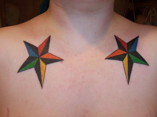 Rainbow Nautical Stars tattoo