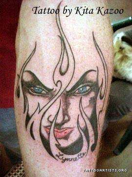 lady face tattoo