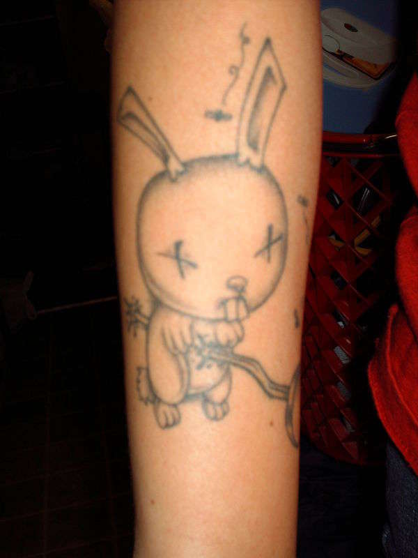 nail bunny tattoo