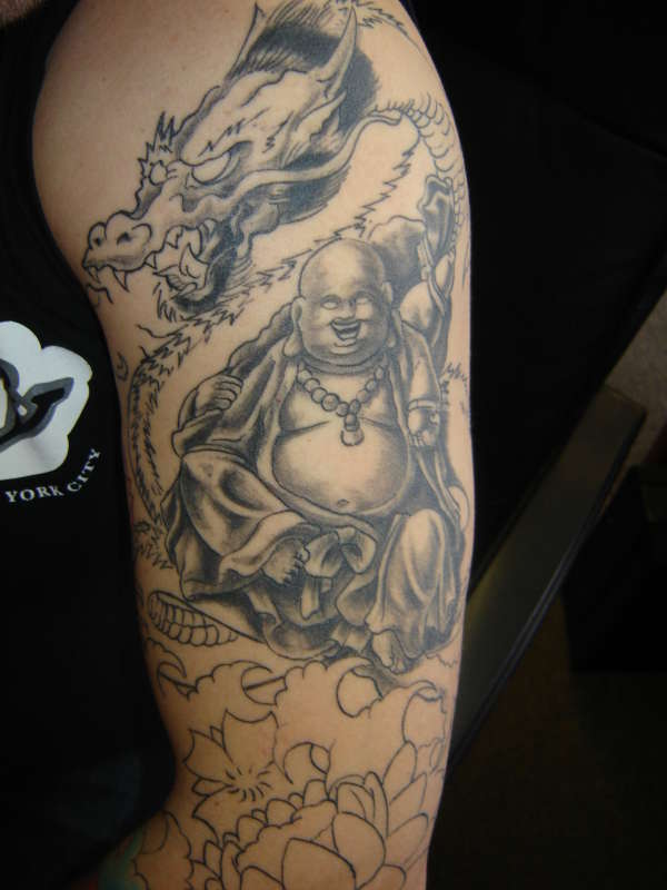 Dragon & Buddha (In Progress) tattoo