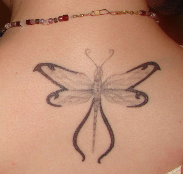 Dragonfly - Neck tattoo