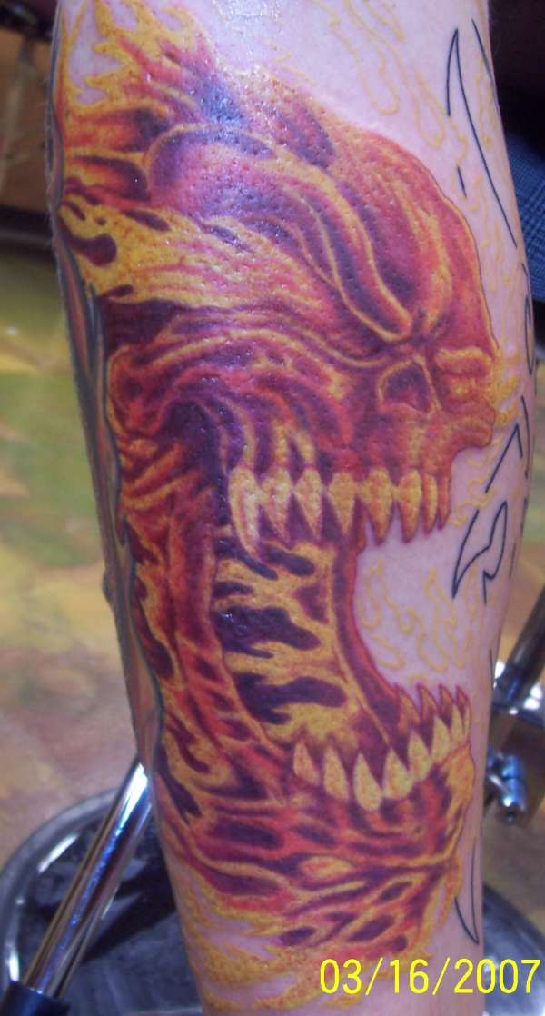 Fire Skull tattoo
