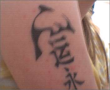 my dolphin and chinse symbols tattoo