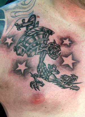 tattoo dragon machine tattoo
